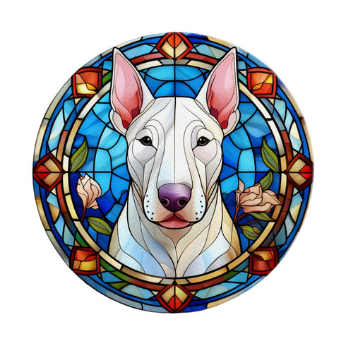 English Bull Terrier Glass Suncatcher Worktop Saver